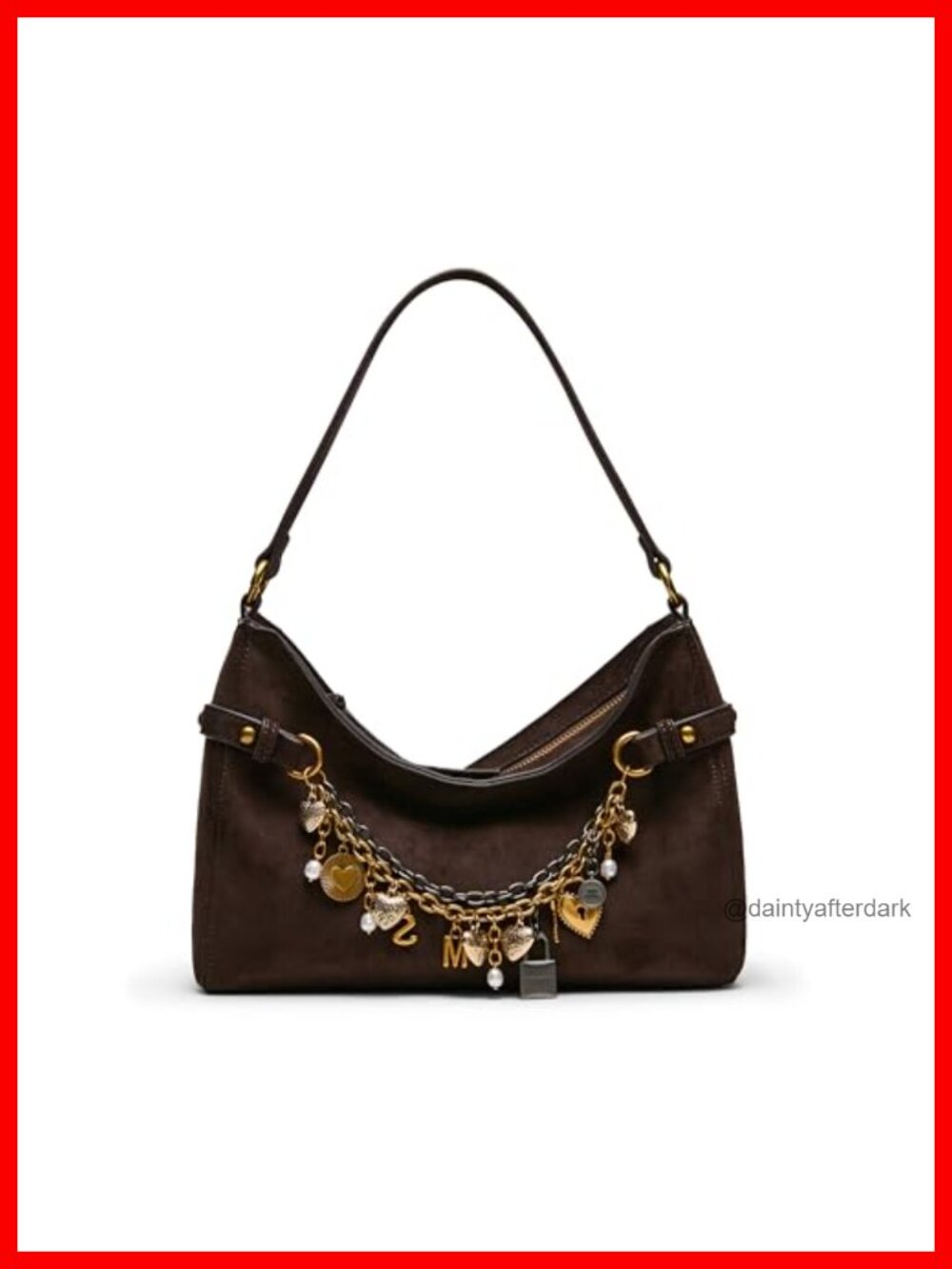 Steve Madden LIANNA Charm Shoulder Bag Hobo Handbag